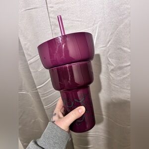 Purple Tumbler with Black Pattern